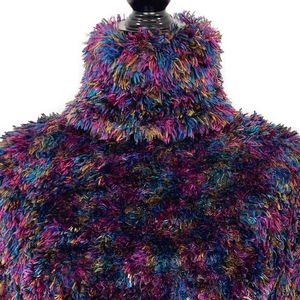 Graffiti multicolour eyelash knit turtleneck